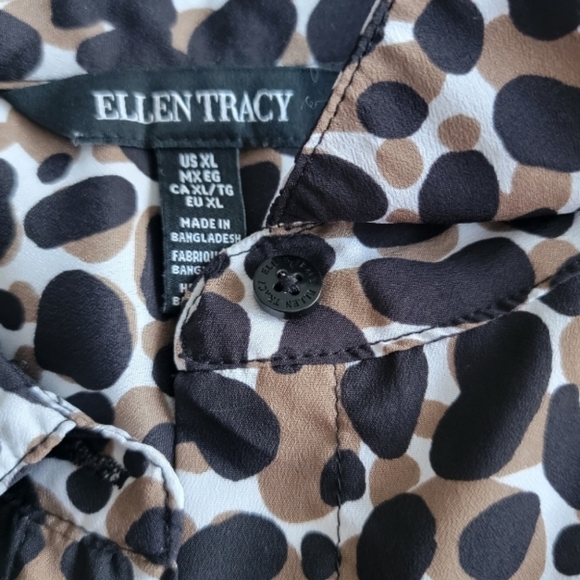 ELLEN TRACY WOMEN'S LONG SLEEVE SHEER BLOUSE XL Black|Mocha|White - Picture 11 of 14